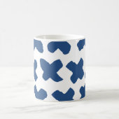 Crosses Shibori: Indigo Batik Muster Kaffeetasse (Mittel)