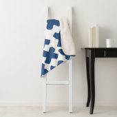 Crosses Shibori: Indigo Batik Muster Sherpadecke (Beispiel)