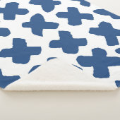Crosses Shibori: Indigo Batik Muster Sherpadecke (3/4)