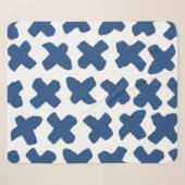 Crosses Shibori: Indigo Batik Muster Sherpadecke (Vorderseite (Horizontal))