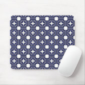 Crosses & Squares Blue - Mousepad (Mit Mouse)