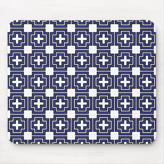 Crosses & Squares Blue - Mousepad (Vorne)