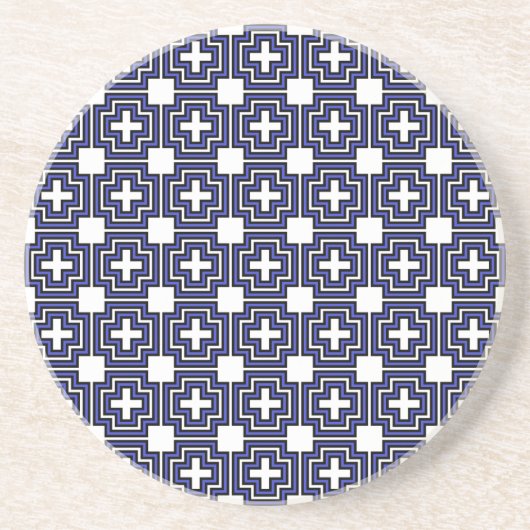 Crosses & Squares Blue - Untersetzer (Vorne)