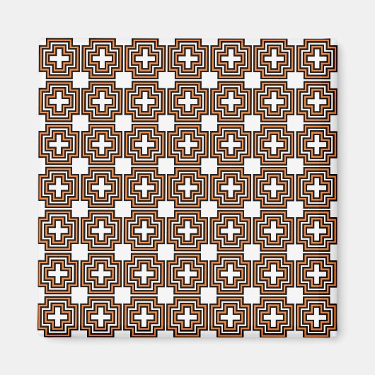 Crosses & Squares Orange - Magnet (Vorne)
