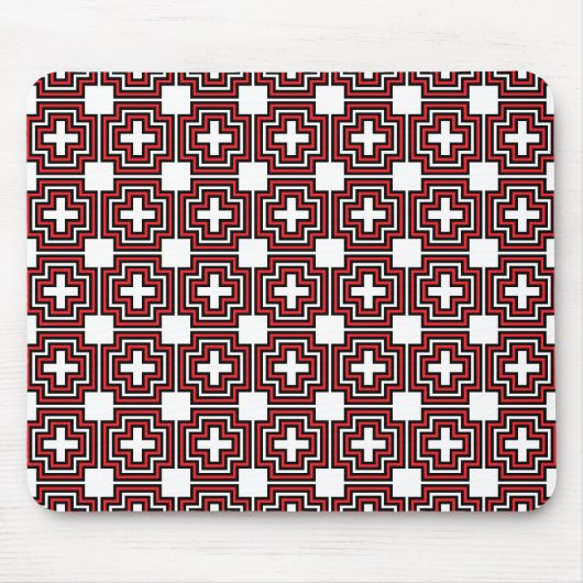 Crosses & Squares Red - Mousepad (Vorne)