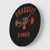 CrossFit Stronger--Power & Strength Mindset Große Wanduhr (Winkel)