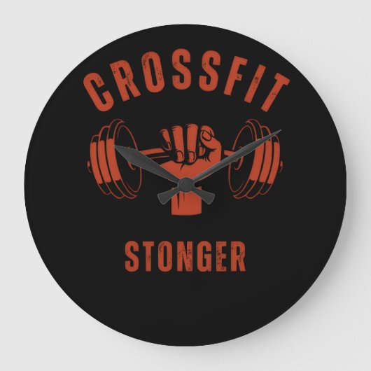 CrossFit Stronger--Power & Strength Mindset Große Wanduhr (Vorderseite)