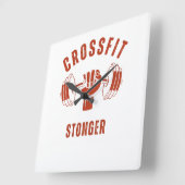 CrossFit Stronger--Power & Strength Mindset Quadratische Wanduhr (Winkel)