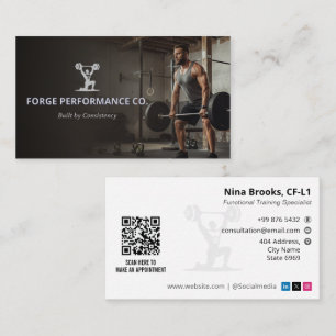 CrossFit-Trainer Geschäft   Rustikales Tiefbraun Visitenkarte