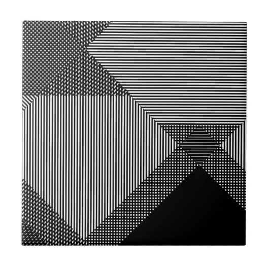 Crosshatch Op Art Fliese (Vorderseite)