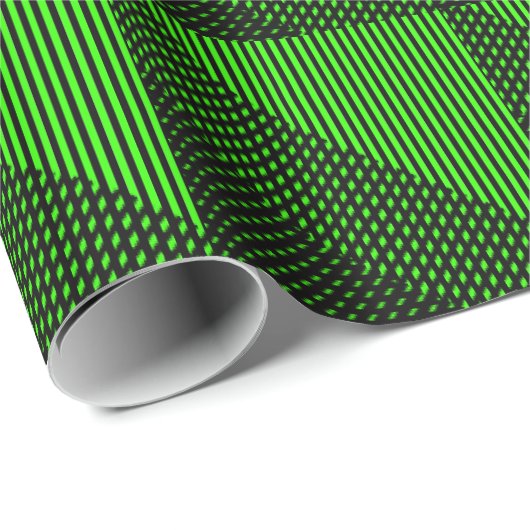 Crosshatch Op Art Geschenkpapier (Rolleneckpunkt)