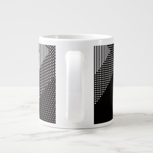 Crosshatch Op Art Jumbo-Tasse (Rückseite)