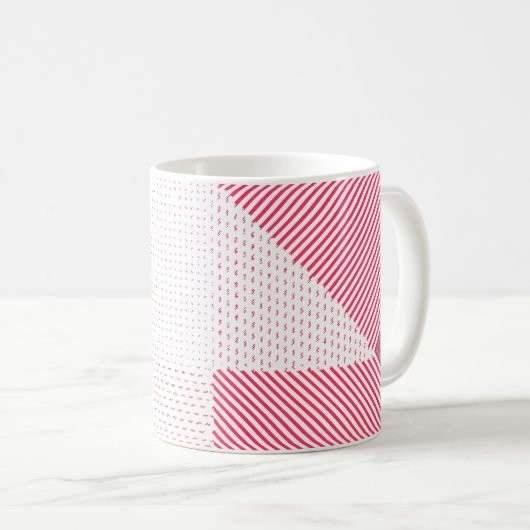Crosshatch Op Art Kaffeetasse (VorderseiteRechts)