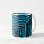 Crosshatch Op Art Zweifarbige Tasse (VorderseiteRechts)