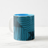 Crosshatch Op Art Zweifarbige Tasse (Vorderseite Links)