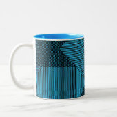Crosshatch Op Art Zweifarbige Tasse (Links)