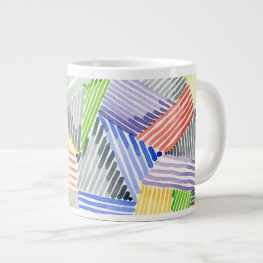 Crosshatch Quilt I Jumbo-Tasse (Vorderseite Rechts)