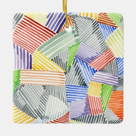 Crosshatch Quilt I Keramikornament (Vorderseite)