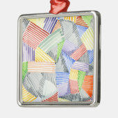 Crosshatch Quilt I Ornament Aus Metall (Links)