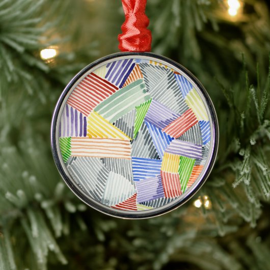 Crosshatch Quilt I Ornament Aus Metall (Baum)