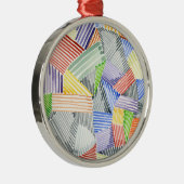 Crosshatch Quilt I Ornament Aus Metall (Rechts)