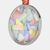 Crosshatch Quilt I Ornament Aus Metall (Links)