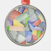 Crosshatch Quilt I Ornament Aus Metall (Vorne)