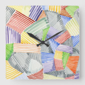 Crosshatch Quilt I Quadratische Wanduhr (Vorderseite)