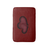 Crosshatch Red Duo Herz Badematte (Vorderseite Vertikal)