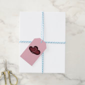 Crosshatch Red Duo Herz Geschenkanhänger (Mit Garn)