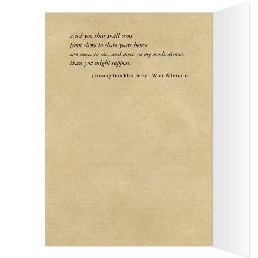 "Crossing Brooklyn Ferry" Walt Whitman NYC Gedicht (Innen (Links))