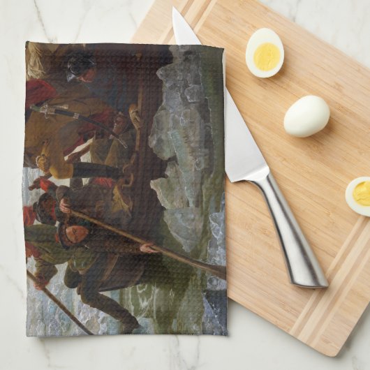 Crossing Delaware 1776: General George Washington Geschirrtuch (Viertel Falte)