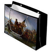 Crossing Delaware 1776: General George Washington Große Geschenktüte (Vorderseite Schrägansicht)