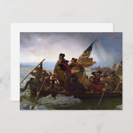 Crossing Delaware 1776: General George Washington Postkarte (Vorne/Hinten)