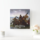 Crossing Delaware 1776: General George Washington Quadratische Wanduhr (Zuhause)