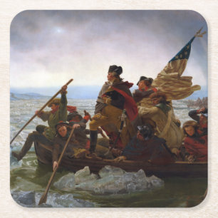 Crossing Delaware 1776: General George Washington Rechteckiger Pappuntersetzer