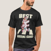 Crossing Guard Unicorn Cartoon T-Shirt (Vorderseite)