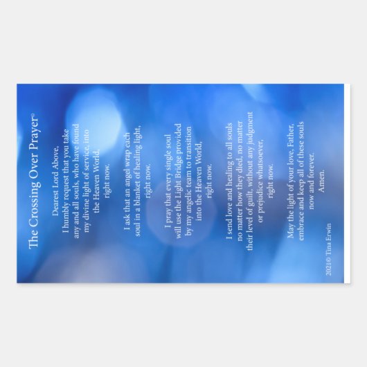 Crossing Over Prayer© Card Aufkleber (Vorderseite)