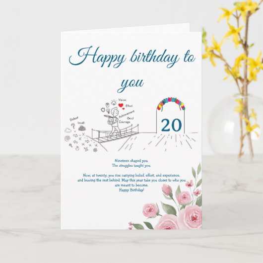 Crossing the Bridge Forward, Birthday Karte (Gelbe Blume)