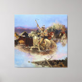 "Crossing the River" von Charles M Russell Leinwanddruck (Vorderseite)