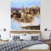 "Crossing the River" von Charles M Russell Leinwanddruck (Insitu (Schlafzimmer))