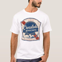 Crosslake Minnesota Vintage Lake-Abzeichen-T-Shirt