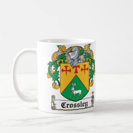Crossley Familienwappen Kaffeetasse (Links)