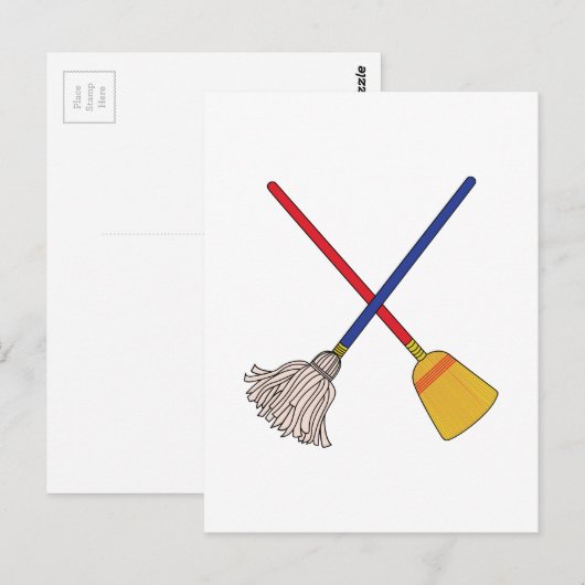 Crossmop & Broom Postkarte (Vorne/Hinten)