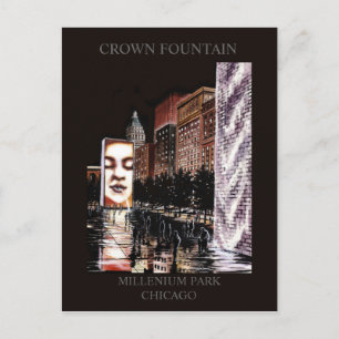 Crossover Fountain Millenium Park Randsom Art Postkarte