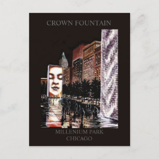 Crossover Fountain Millenium Park Randsom Art Postkarte