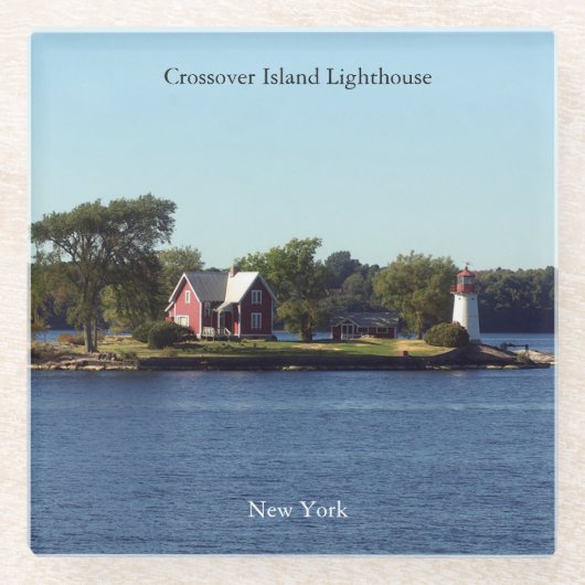 Crossover Island Lighthouse Glas Untersetzer (Vorderseite)