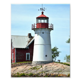 Crossover Island Lighthouse, New York Foto Print