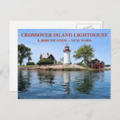 Crossover Island Lighthouse, New York Postcard Postkarte (Vorne/Hinten)