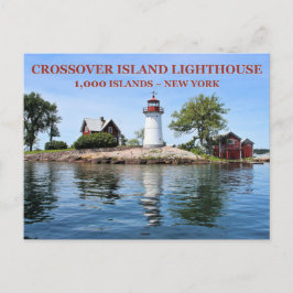 Crossover Island Lighthouse, New York Postcard Postkarte
